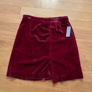 NEW WITH TAGS Anthropologie maroon velvet skirt
